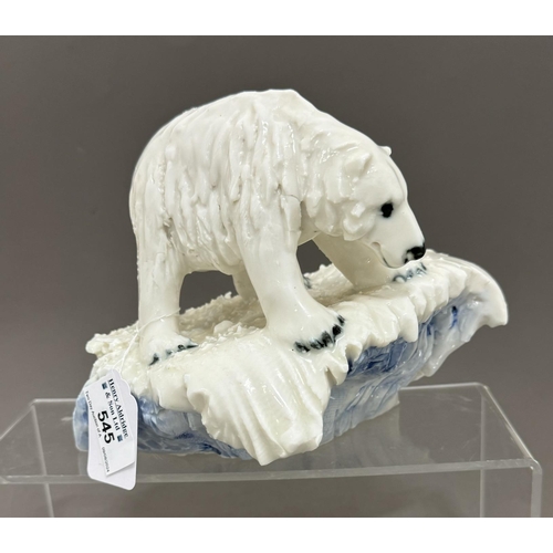 545 - Ceramics: Ceramics: Clive Soord, 'Polar Bear on a Glacier', incised mark to base, 15cm. High... 