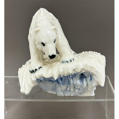 545 - Ceramics: Ceramics: Clive Soord, 'Polar Bear on a Glacier', incised mark to base, 15cm. High... 