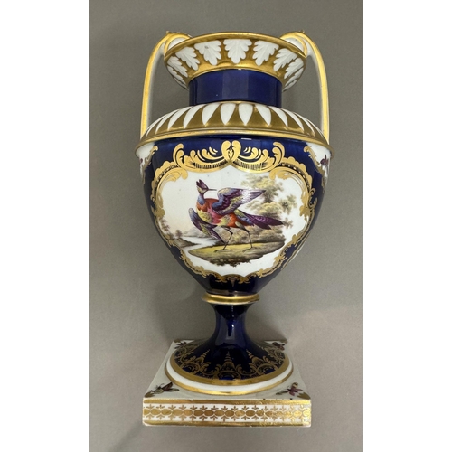 552 - Ceramics: Ceramics: Four English porcelain vases, 19th century, a pair of Chamberlain's spill vases ... 