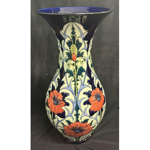 564 - Ceramics: Ceramics: A monumental Moorcroft Pottery vase decorated in the New Poppy' pattern, designe... 