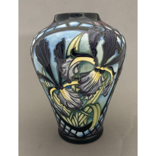 565 - Ceramics: Ceramics: A Moorcroft Pottery Siberian Iris pattern vase, designed by Sian Leeper. Limited... 