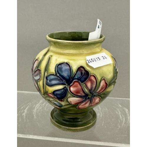 575 - Ceramics: Ceramics: A Moorcroft Pottery miniature vase painted in the Spring Flowers pattern to a ye... 