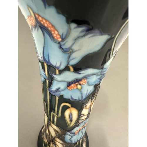 589 - Ceramics: Ceramics: A Moorcroft Pottery Blue Rhapsody vase by Philip Gibson for the Moorcroft Collec... 