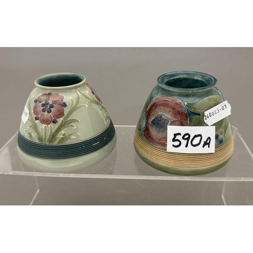 590a - Ceramics: Ceramics: 'Pomegranate' a Moorcroft Pottery vesta designed by William Moorcroft, tapering ... 