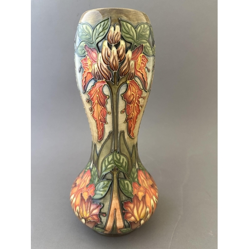 598 - Ceramics: Ceramics: A Moorcroft Pottery double gourd vase, decorated in the 'Flame Of The Forest' pa... 