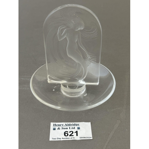 621 - Glassware: Glassware: 'Naiade' a modern Lalique clear and frosted cendrier, originally designed by R... 