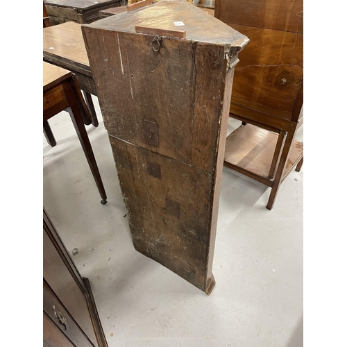 68 - 19th cent: 19th cent: Oak corner cupboard 72cm x 102cm. Plus one other oak and fruit wood example 56... 