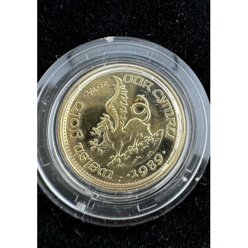 728 - Coins: Coins: An 18ct gold coin, 'The Welsh Medallion', one of a limited edition of 3,000 produced i... 