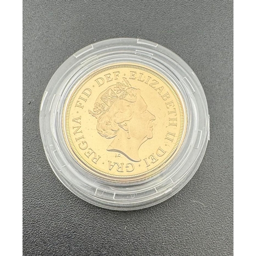 730 - Coins: Coins: The Royal Birthday celebration sovereign, produced by the Royal Mint 2015. Boxed, with... 