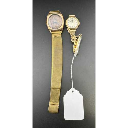 755 - Watches: Watches: A ladies 9ct gold cased Smiths Astral wristwatch on a plated strap in original ret... 