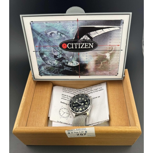 757 - Watches: Watches: Boxed Citizen automatic divers 200m Promaster watch.