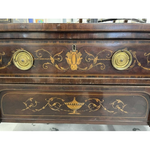 78 - Furniture: Furniture: Regency figured mahogany bowfront sideboard, circa 1815-20, inlaid with classi... 