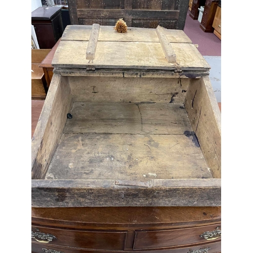 98 - Furniture: Furniture: Large English oak Bible box with a sloping front, partly fitted interior, alte... 