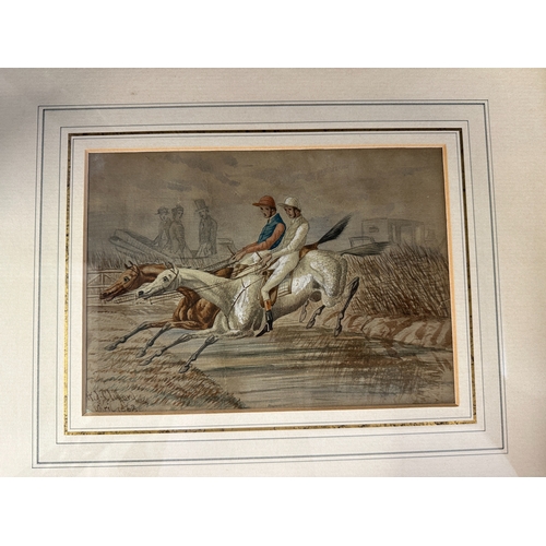 210 - 19th cent. English School: 19th cent. English School: H. J. Clifford watercolours of Horse Jumping O... 