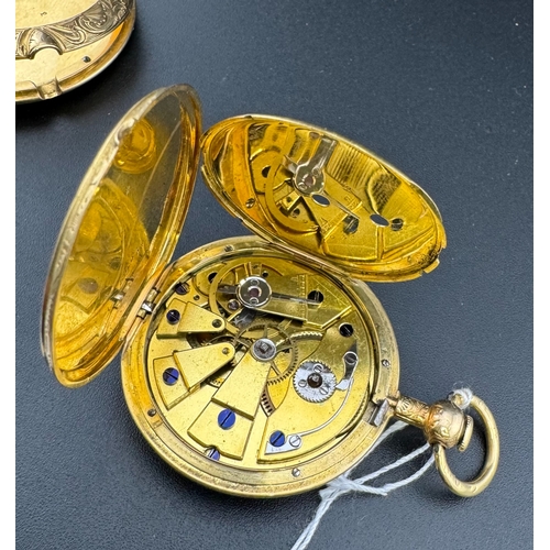 758 - Watches: Watches: An early 19th century French yellow metal pair cased pocket watch, by Blondeau, Ru... 