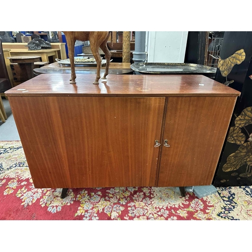 101 - Furniture: Furniture: A mid-century Scandinavian style teak veneered metamorphic desk, 114cm by 48cm... 