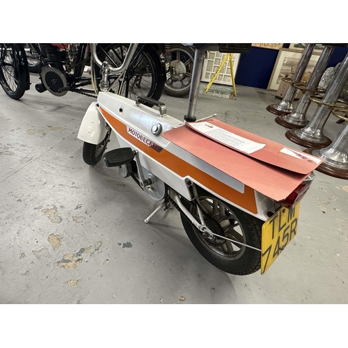 148 - Motorcycles: Motorcycles: A 1977 Mobylette, registration number TLM 745R, V5C showing four former ke... 