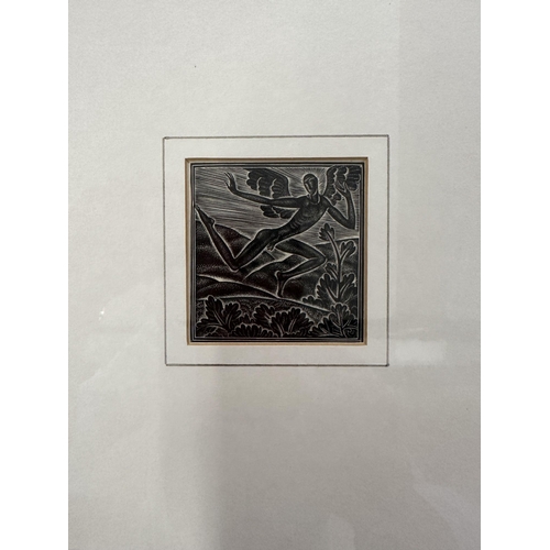 183 - * Eric Gill (1882-1940): Eric Gill (1882-1940): Woodcut 'Fuge, dilects mi' 1930, framed under glass ... 