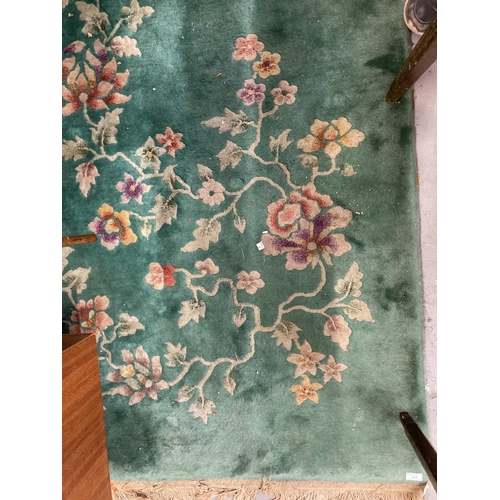 125 - Carpets & Rugs: Late 20th cent. Washed Chinese carpet, green ground decorated with four differen... 