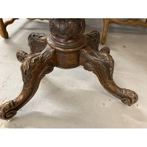 126 - Furniture: 19th cent. Walnut games table on single column support.