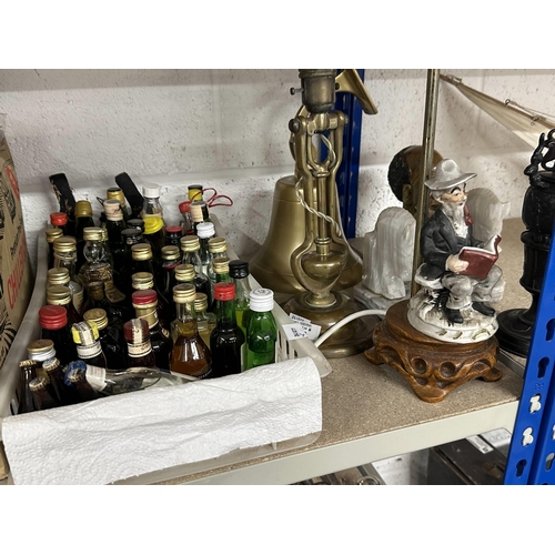 48 - Ephemera: A mixed group of items including 60 plus miniature beer and spirit bottles mid-20th centur... 