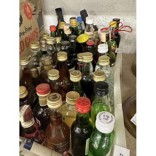 48 - Ephemera: A mixed group of items including 60 plus miniature beer and spirit bottles mid-20th centur... 