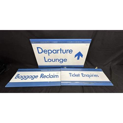 10 - CUNARD: CUNARD: Queen Elizabeth 2 Ocean Terminal Southampton signs - Departure Lounge, Ticket Enquir... 