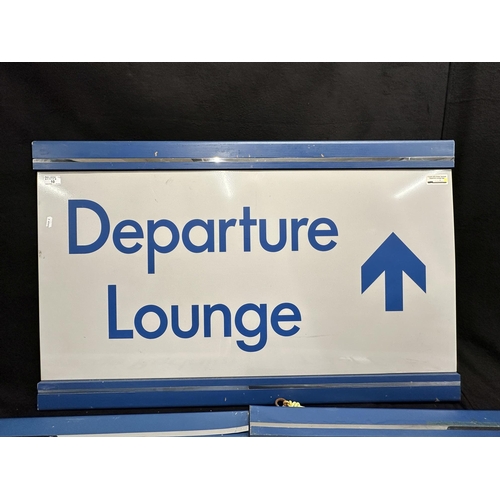 10 - CUNARD: CUNARD: Queen Elizabeth 2 Ocean Terminal Southampton signs - Departure Lounge, Ticket Enquir... 