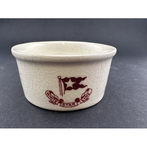 162 - WHITE STAR LINE: WHITE STAR LINE: Rare Third-Class Losol ware condiment pot. 7cm.