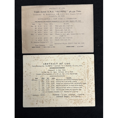 195 - R.M.S. OLYMPIC: R.M.S. OLYMPIC: Abstract of logs for Greenock to New York Voyage 41 October 10th 191... 