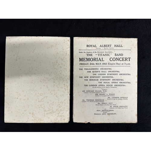 266 - R.M.S. TITANIC: R.M.S. TITANIC: Royal Albert Hall Memorial Concert Programme, cover detached.... 