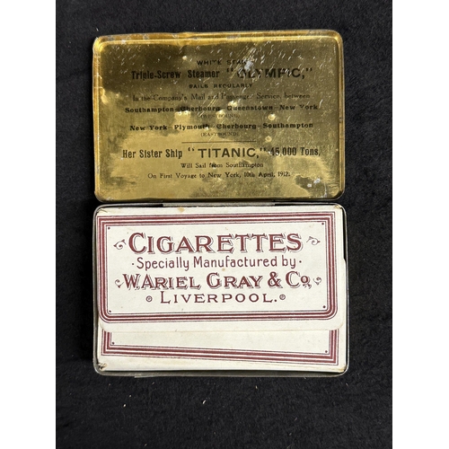 303 - WHITE STAR LINE: WHITE STAR LINE: Rare Ariel and company cigarette tin with original paper liner pro... 