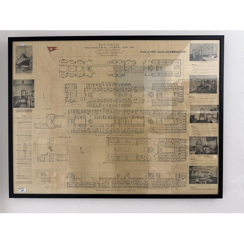 340 - R.M.S. TITANIC: R.M.S. TITANIC: First-Class Plan of Accommodation dated December 1911, some yellowin... 