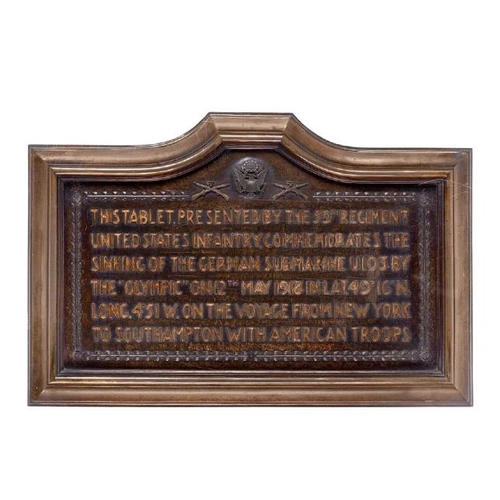 351 - WHITE STAR LINE: WHITE STAR LINE: R.M.S./H.M.T. Olympic, original cast bronze presentation plaque, i... 