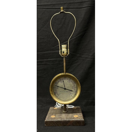 43 - US NAVY: US NAVY: U.S.S. R. G. Hartle engine room gauge repurposed into a table lamp.... 