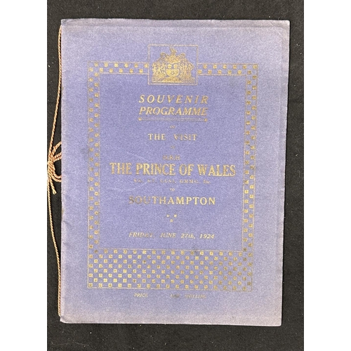 46b - PRINCE OF WALES: PRINCE OF WALES: Souvenir programme of visit of the Prince of Wales (later Edward V... 