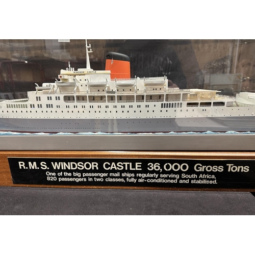 50 - UNION CASTLE LINE: UNION CASTLE LINE: R.M.S. Windsor Castle a good light up travel agents cased wate... 