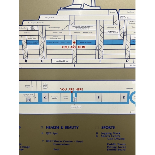 8 - CUNARD: CUNARD: Queen Elizabeth 2 aluminium wall mounted sign from onboard 'Two Deck Pursers Office'... 