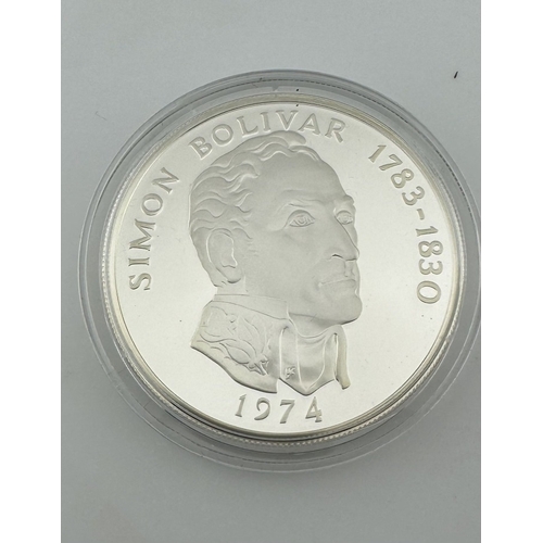 1011 - Coins: Coins: A 1974 Panama 20 balboas silver coin, minimum 2000 grains of silver. Encapsulated, box... 