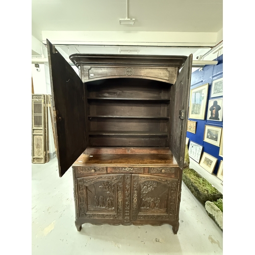 163 - Furniture Furniture: Early 19th century ''Trench Bretton Oak /Livery Cupboard dresser'' the remade c... 