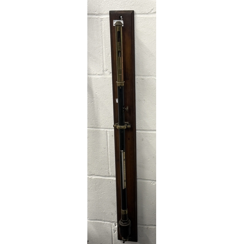 171 - Barometers: Barometers: 19th cent Adie 004 brass and iron Marine Stick barometer with tubular body m... 