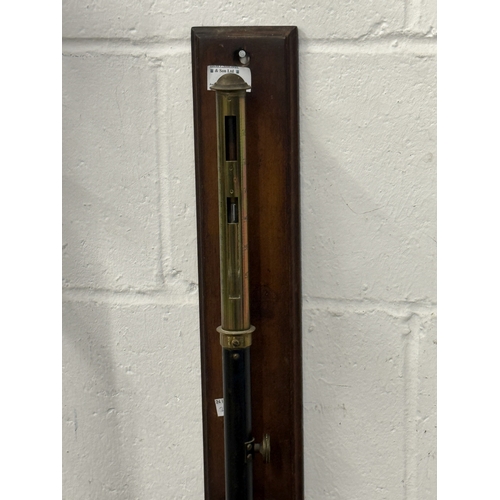 171 - Barometers: Barometers: 19th cent Adie 004 brass and iron Marine Stick barometer with tubular body m... 