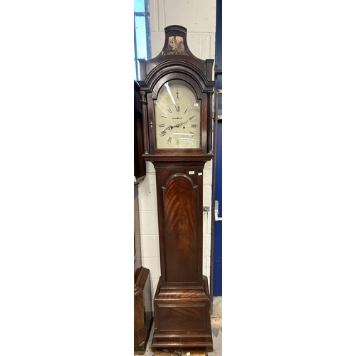 173 - Clocks: Clocks: Mahogany cased 8 day longcase clock made by Benjamin Simkin of London, enamelled dia... 