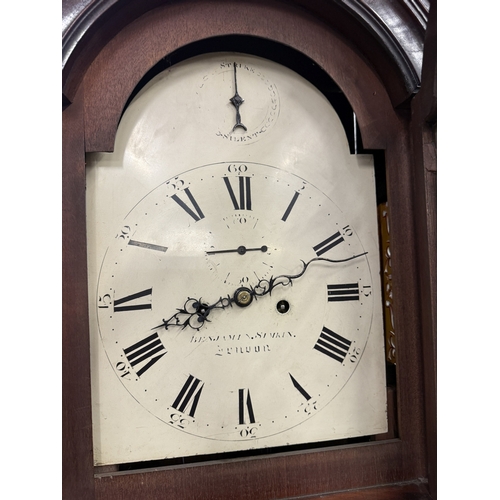 173 - Clocks: Clocks: Mahogany cased 8 day longcase clock made by Benjamin Simkin of London, enamelled dia... 