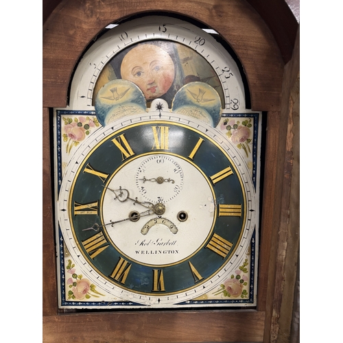 174 - Clocks: Clocks: Victorian 8-day longcase clock, movement fully restored, Robert Garbell, Wellington.... 