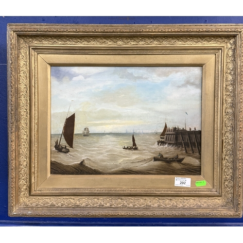 202 - Maritime Paintings Maritime Paintings: 19th-century English school oil on canvas. Marine Studier, on... 