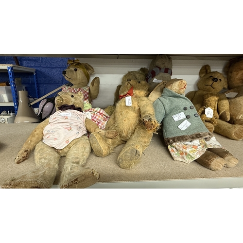 21 - Toys: Toys: A group of three early 20th century c1930-50 teddy bears, British, two Farnell and one M... 