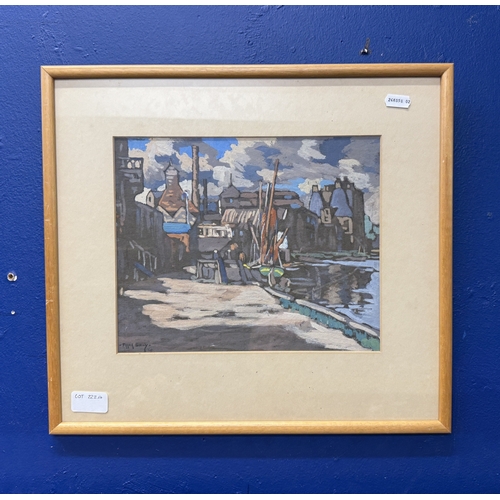 222a - Frank Sully (1898-1992): Frank Sully (1898-1992): A dockyard scene, gouache. Signed and dated lower ... 