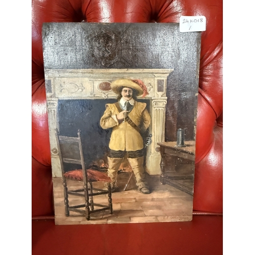 233 - Art: Art: E. F. Sweeney (British) Pair of oils on panel signed and dated 1904 lower right second Eng... 