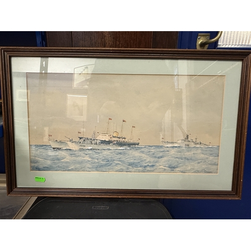 237 - Eric Tutbell (British 1888-1979): Eric Tutbell (British 1888-1979): Watercolour of HMS Londonderry a... 